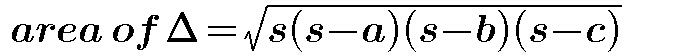 Heron’s formula for Triangle in hindi