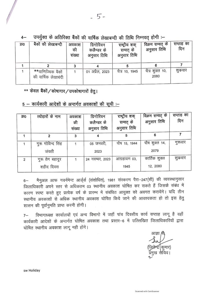 परिषदीय विद्यालयों की अवकाश तालिका वर्ष 2023 | basic avkash talika 2023