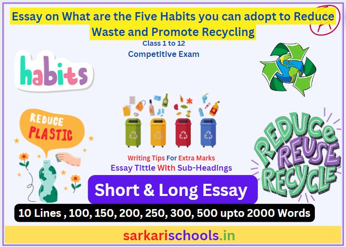 Essay on What are the Five Habits you can adopt to Reduce Waste and Promote Recycling