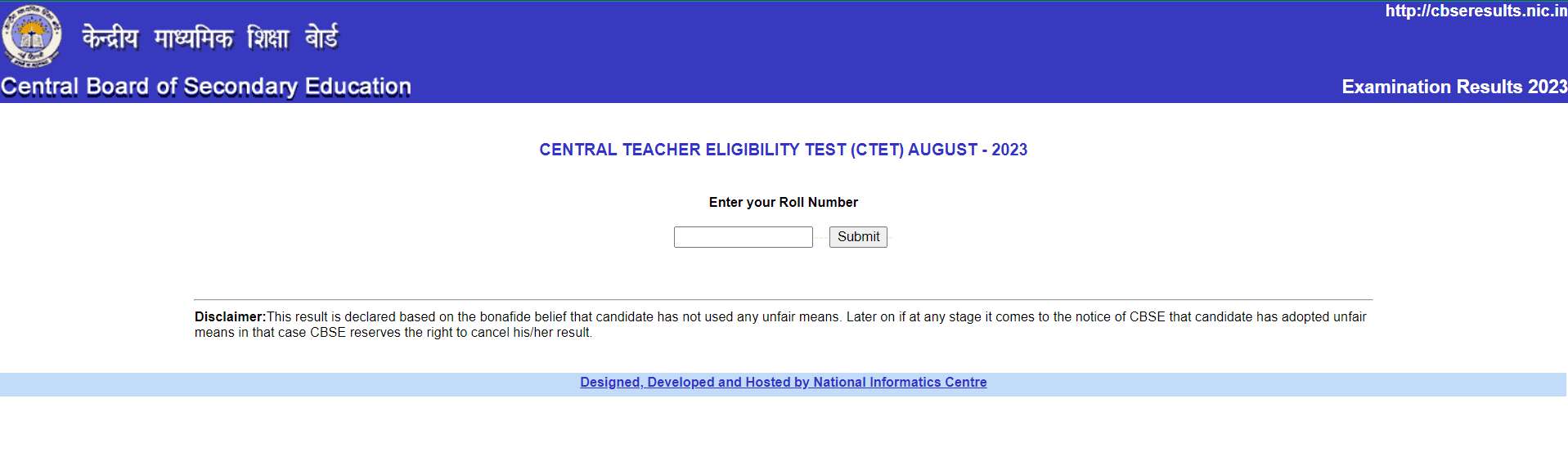 CTET Result 2023 - CTET Nic in result 2023 link download - 2024